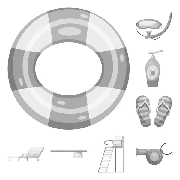 Ilustración vectorial de piscina y logotipo de natación. Colección de ilustración de vector de stock de piscina y actividad . — Vector de stock
