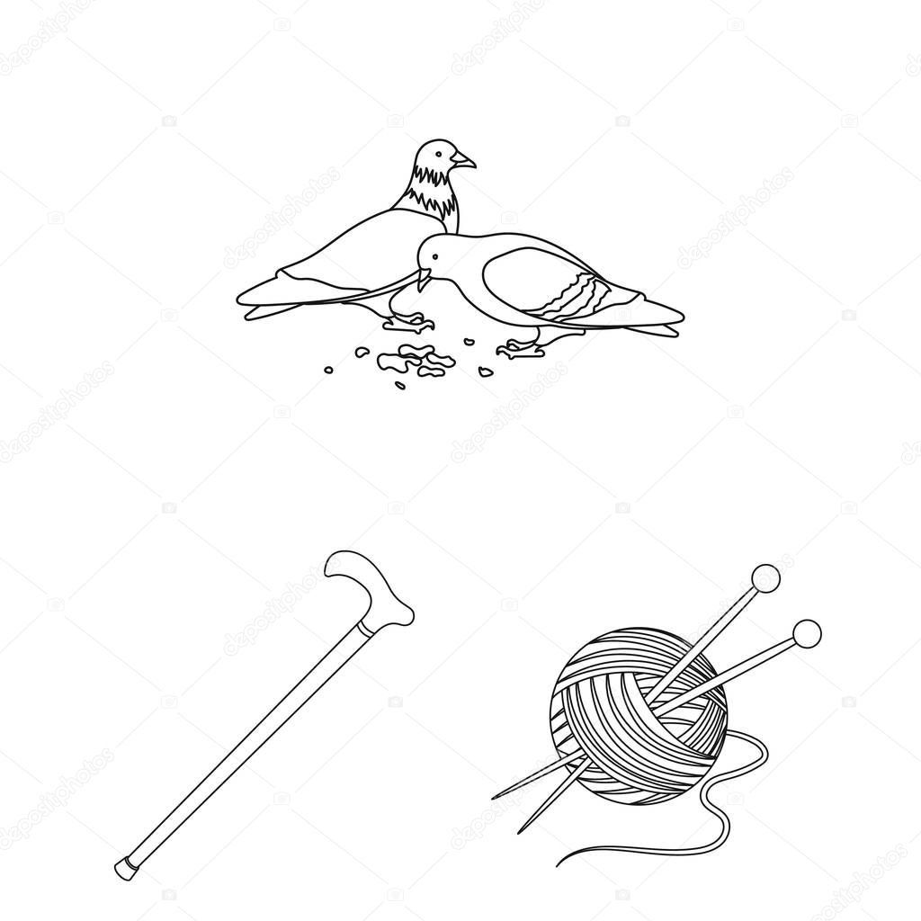 Human old age outline icons in set collection for design. Pensioner, period of life vector symbol stock web illustration.