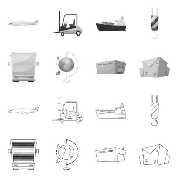 货物和货物标识的矢量设计 一套商品和仓库库存矢量图 — 图库矢量图片