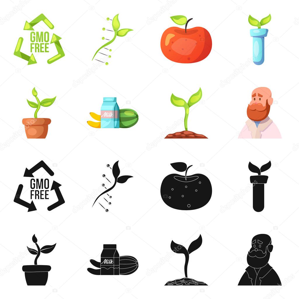 Vector illustration of  and  icon. Collection of  and  stock vector illustration.