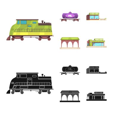 Tren tasarımı vektör ve işareti istasyonu. Tren ve bilet hisse senedi simgesi için web topluluğu.