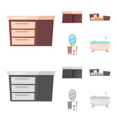 Mobilya ve daire simge vektör tasarımı. Koleksiyon Mobilya ve ev hisse senedi vektör çizim.