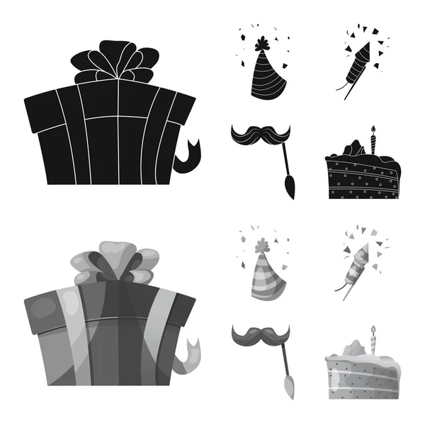 Objeto aislado de fiesta y signo de cumpleaños. Conjunto de fiesta y celebración stock vector ilustración . — Archivo Imágenes Vectoriales