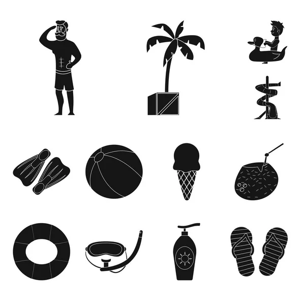 Ilustración vectorial de piscina y símbolo de natación. Colección de piscina e icono de vector de actividad para stock . — Vector de stock