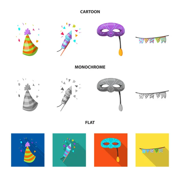 Oggetto isolato di festa e simbolo di compleanno. Set di festa e icona vettoriale celebrazione per magazzino . — Vettoriale Stock