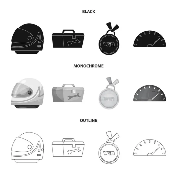 汽车和拉力赛标识的孤立对象。收集汽车和种族矢量图标的股票. — 图库矢量图片
