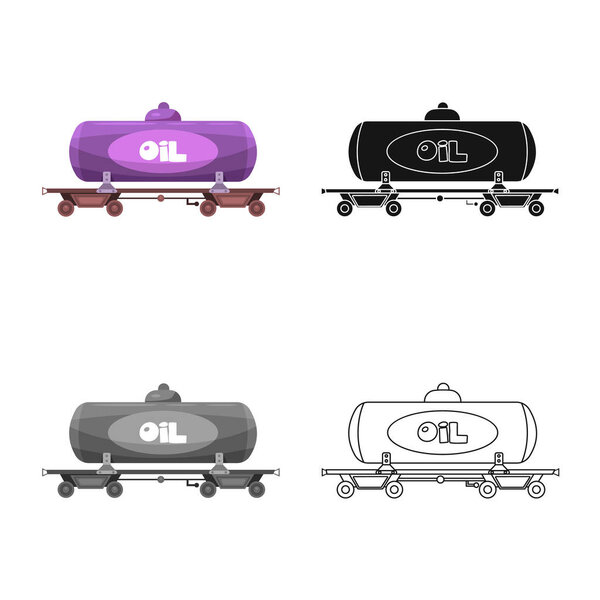 Vector illustration of train and station icon. Collection of train and ticket vector icon for stock.