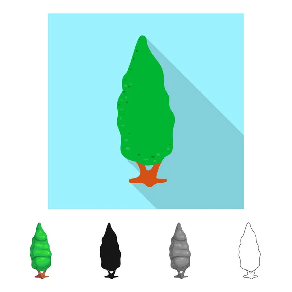 Objeto aislado de árbol y signo de naturaleza. Colección de árbol y corona símbolo de stock para la web . — Vector de stock