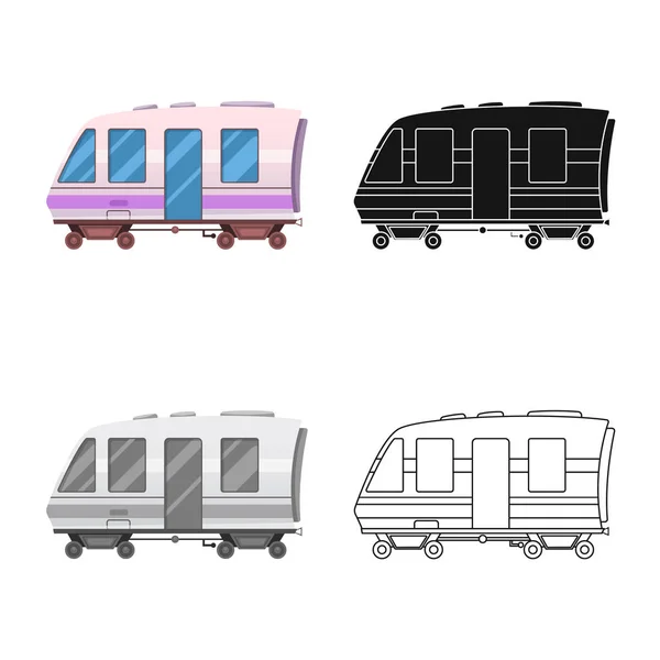 鉄道と駅のロゴの孤立したオブジェクト。株式のベクトル アイコンを鉄道と航空券のセット. — ストックベクタ