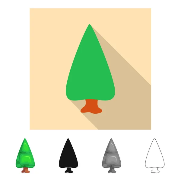 Izolovaný objekt ikony strom a příroda. Sada strom a korunu vektorové ikony pro stock. — Stockový vektor
