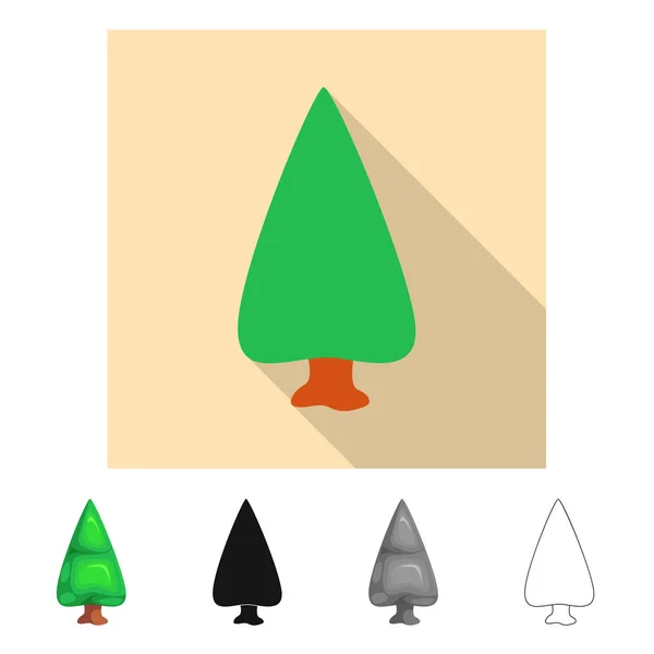 Objeto aislado del icono del árbol y la naturaleza. Conjunto de árbol y corona icono vectorial para stock . — Archivo Imágenes Vectoriales