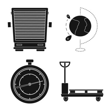 Yalıtılmış nesne mal ve kargo işareti. Ürünler ve ambar stok vektör çizim koleksiyonu.