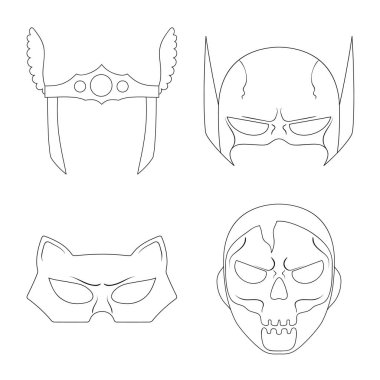 Kahraman ve maske simgesinin vektör resmi. Kahraman ve süper kahraman hisse senedi simgesi için web topluluğu.