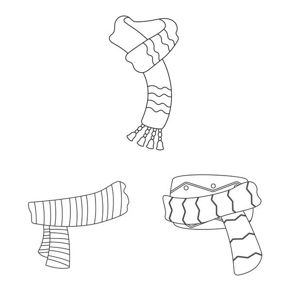 Oggetto isolato di sciarpa e scialle icona. Set di sciarpa e accessori stock vettoriale illustrazione . — Vettoriale Stock