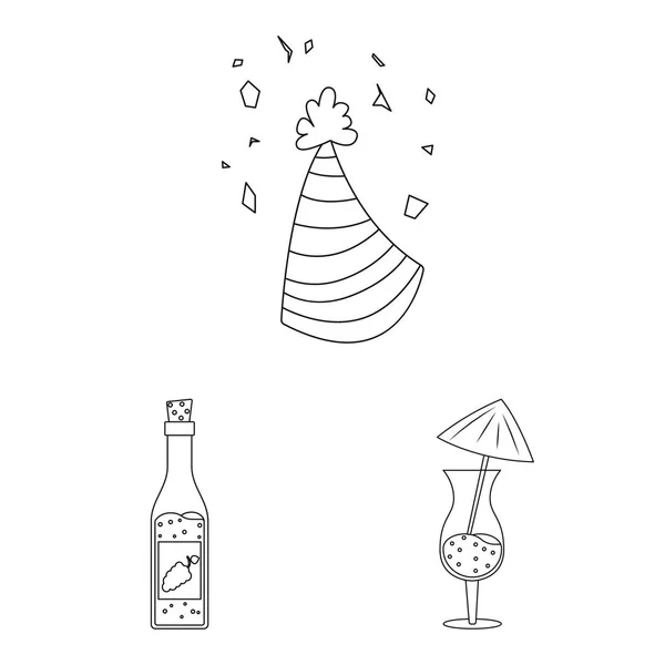 Vektorillustration av part och födelsedag symbol. Samling för fest och firande aktiekurssymbol för webben. — Stock vektor