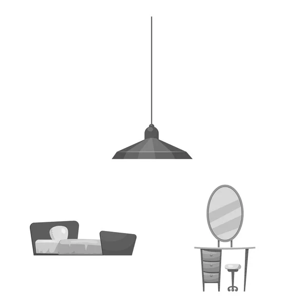 Vektor Illustration von Möbeln und Wohnung Symbol. Sammlung von Möbeln und Home Stock Symbol für das Web. — Stockvektor