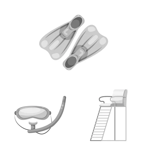Diseño vectorial de piscina y símbolo de natación. Conjunto de ilustración de vector de stock de piscina y actividad . — Archivo Imágenes Vectoriales