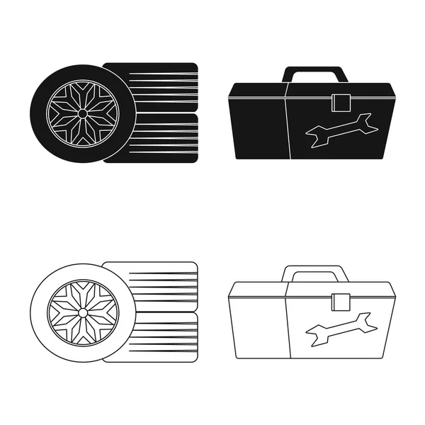 Vector design of car and rally logo. Collection of car and race vector icon for stock. — Stock Vector