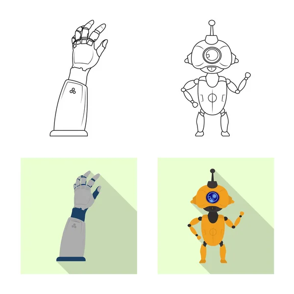 Projekt Wektor Symbol Robota Fabryki Kolekcja Robota Miejsca Stockowa Ilustracja — Wektor stockowy
