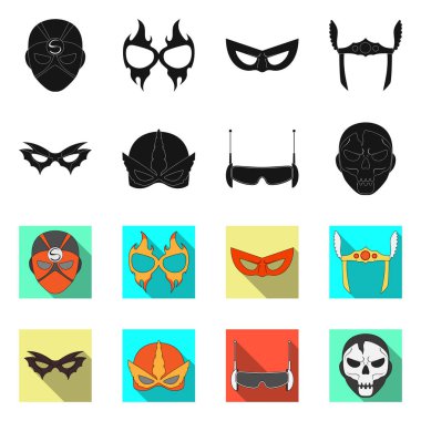 Kahraman ve maske logo vektör tasarımı. Kahraman ve süper kahraman hisse senedi vektör çizim topluluğu.