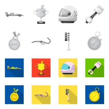 Araba ve ralli logo vektör Illustration. Araba ve yarış hisse senedi vektör çizim seti.