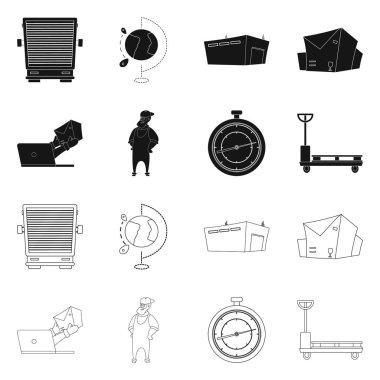 Mal ve kargo işareti vektör Illustration. Ürünler ve web için ambar hisse senedi simgesi.