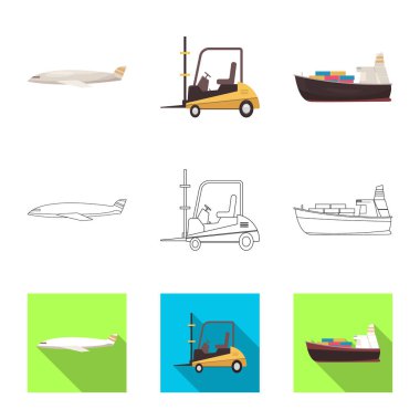 Mal ve kargo işareti vektör Illustration. Ürünler ve ambar stok vektör çizim.