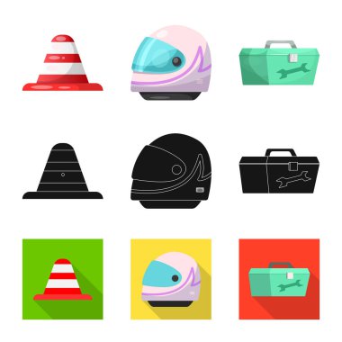 Araba ve ralli simge vektör tasarımı. Araba ve yarış hisse senedi simgesi web için kümesi.