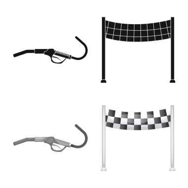 Araba ve ralli simge vektör Illustration. Hisse senedi için araba ve yarış vektör simge kümesi.