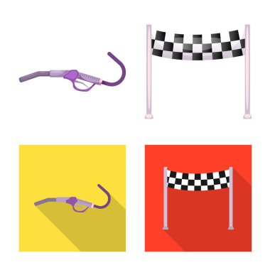 Araba ve ralli simge vektör Illustration. Araba ve yarış hisse senedi simgesi web için kümesi.