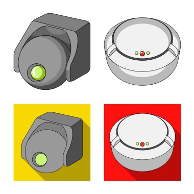 Cctv ve kamera logosu yalıtılmış nesne. Hisse senedi için cctv ve sistem vektör simge topluluğu.