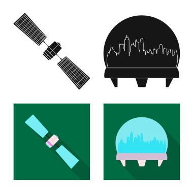 Mars'ın illüstrasyon vektör ve işareti alanı. Mars ve gezegen vektör simgesini hissenin koleksiyonu.