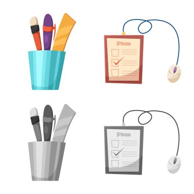 Eğitim ve öğrenme sembolü izole nesne. Eğitim ve hisse senedi için okul vektör simge kümesi.