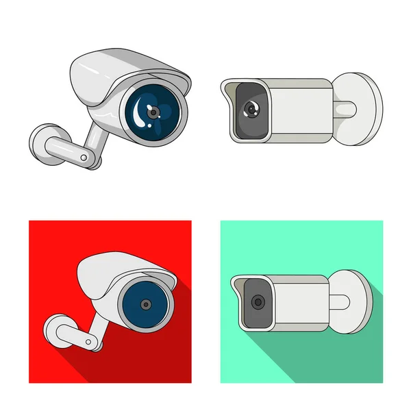Vector design of cctv and camera icon. Set of cctv and system vector icon for stock. — Stock Vector