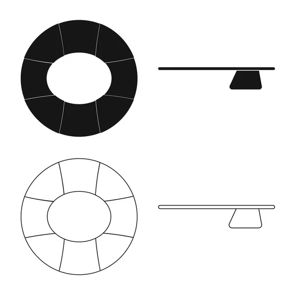 Векторная иллюстрация бассейна и плавательного символа. Сбор значка пула и вектора активности для склада . — стоковый вектор