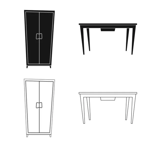 가구와 아파트 표시의 벡터 디자인입니다. 가구와 재고에 대 한 홈 벡터 아이콘의 컬렉션. — 스톡 벡터