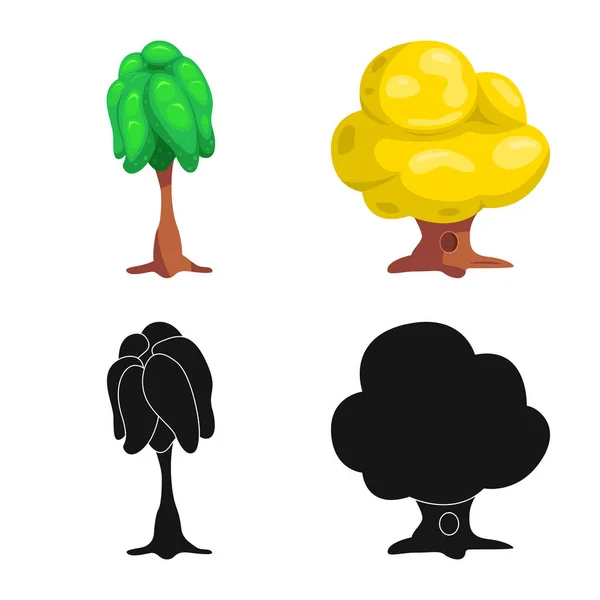 Vektorillustration von Baum und Naturzeichen. Set aus Baum- und Kronensymbol für das Netz. — Stockvektor