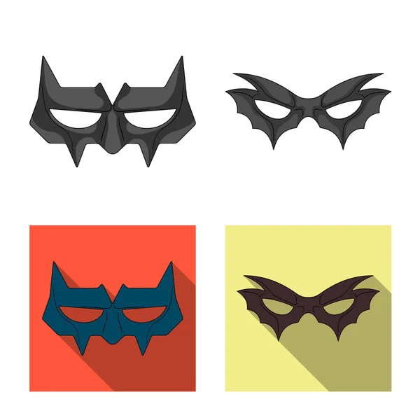 Objeto aislado del icono de héroe y máscara. Conjunto de héroe y superhéroe icono de vector para la acción . — Vector de stock