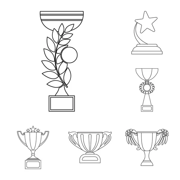 Gold Cup icone di contorno nella collezione set per il design. Vincitori Coppa vettore simbolo stock web illustrazione . — Vettoriale Stock