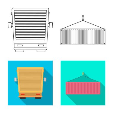 Yalıtılmış nesne mal ve kargo simgesi. Ürünler ve hisse senedi için ambar vektör simge koleksiyonu.