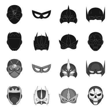 Kahraman ve maske simgesinin yalıtılmış nesne. Kahraman topluluğu ve hisse senedi için süper kahraman vektör simgesi.