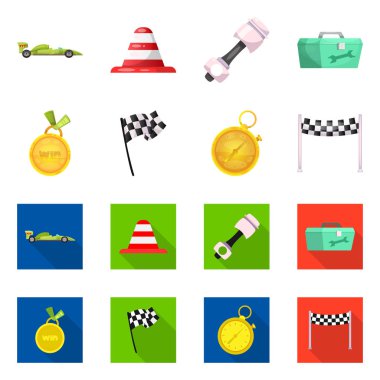 Araba ve ralli logo vektör Illustration. Hisse senedi için araba ve yarış vektör simge kümesi.