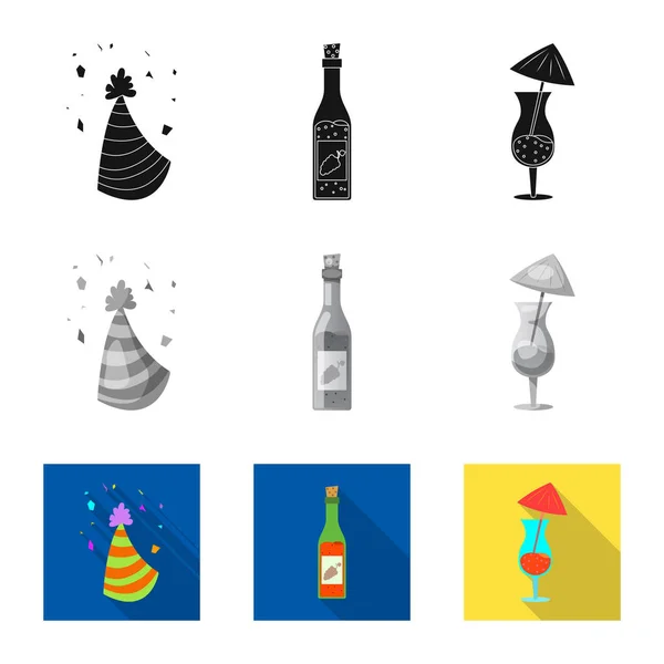 Isolated object of party and birthday icon. Collection of party and celebration stock symbol for web.