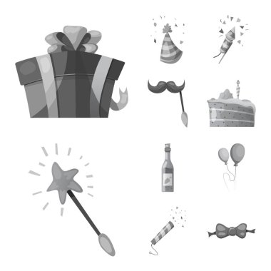 Parti ve Doğum işareti vektör tasarımı. Parti ve kutlama hisse senedi vektör çizim seti.