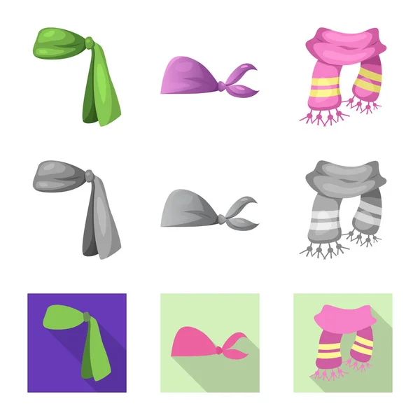 Векторный дизайн шарфа и шали. Коллекция шарфов и аксессуаров . — стоковый вектор