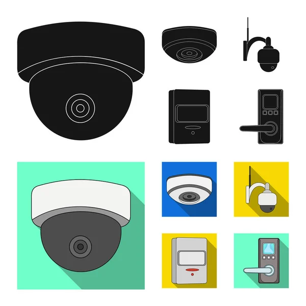 Diseño vectorial de cctv e icono de la cámara. Conjunto de cctv y vector de sistema icono para stock . — Archivo Imágenes Vectoriales