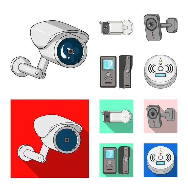 Isolated object of cctv and camera logo. Set of cctv and system vector icon for stock. — Stock Vector
