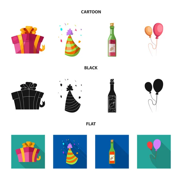 Conception vectorielle de fête et signe d'anniversaire. Ensemble de fête et de célébration illustration vectorielle de stock . — Image vectorielle