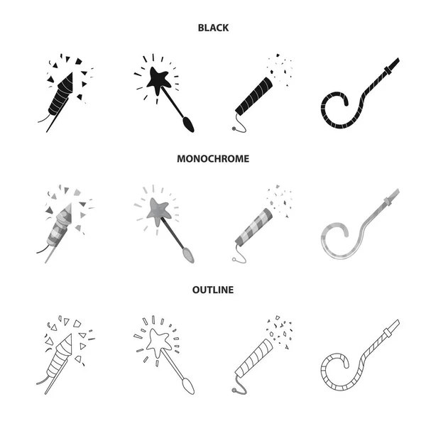 Illustrazione vettoriale di festa e segno di compleanno. Raccolta di partito e celebrazione stock simbolo per il web . — Vettoriale Stock