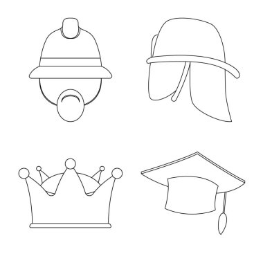 Şapkalar ve kap işareti yalıtılmış nesne. Şapkalar ve web için aksesuar hisse senedi simgesi.